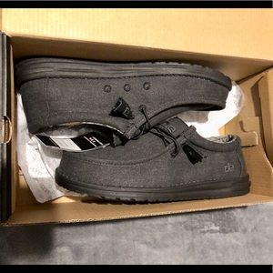Hey Dude Charcoal/Black Mens Shoes NIB